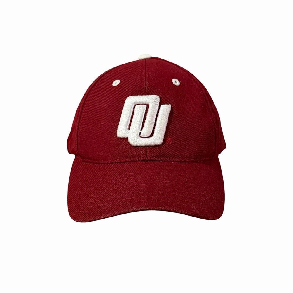 Vintage 90s PUMA Oklahoma Sooners Hat Retro Disco Logo Crimson Strapback‎ Cap